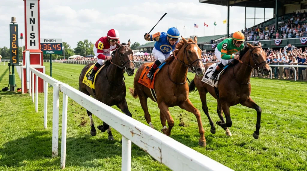 Each-way betting calculation showing win and place returns across different odds and field sizes